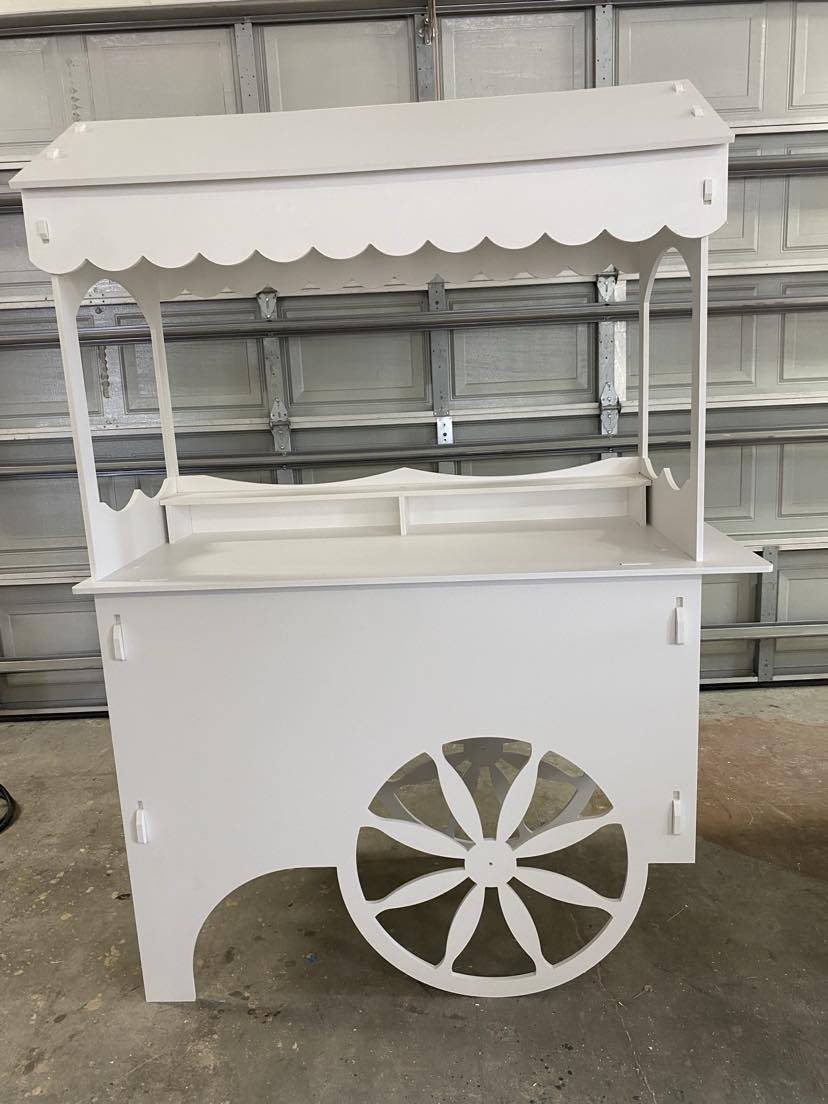 Candy Cart with Decorative Wheels Weatherproof PVC Perfect for indoor and Outdoor Events