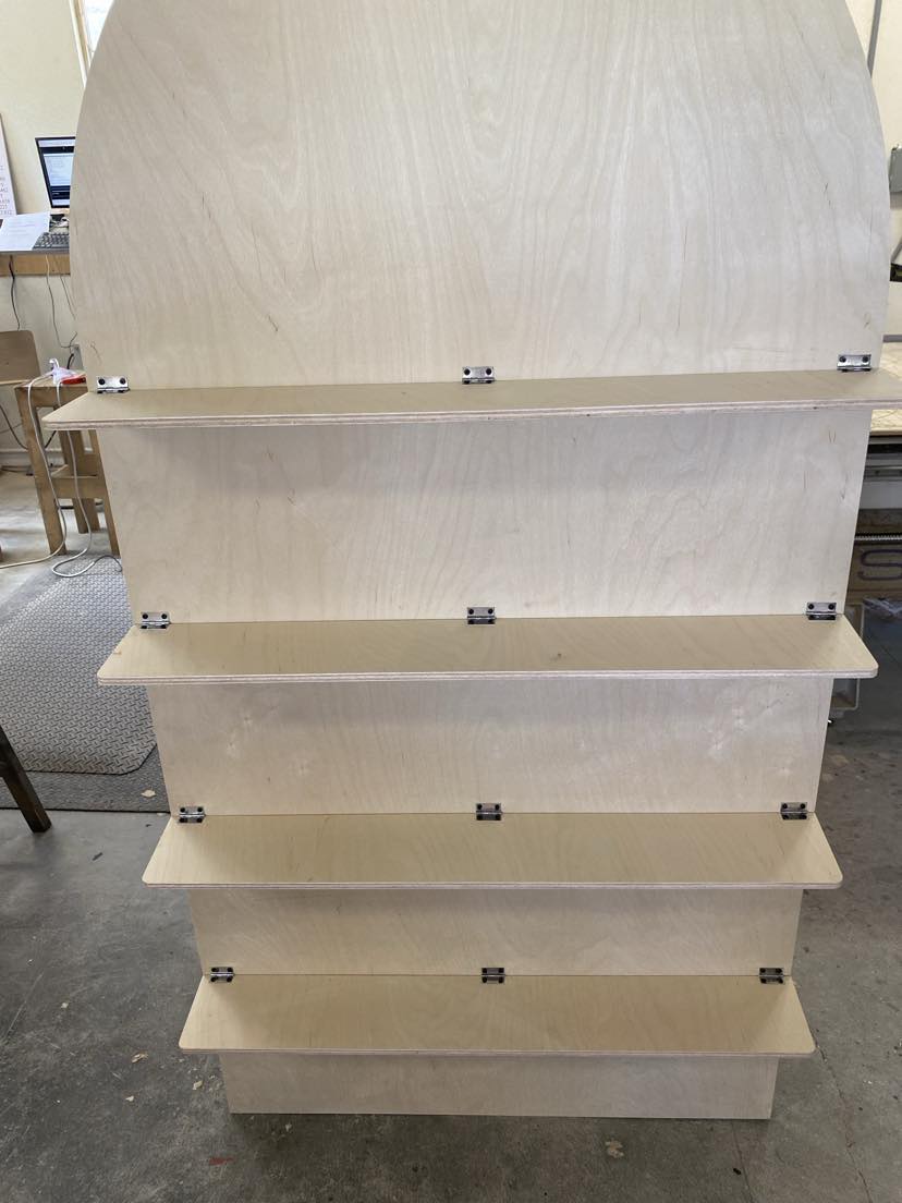 6ft x 3ft Collapsible Dessert Wall with Shelves – Unfinished White Birch Backdrop Display
