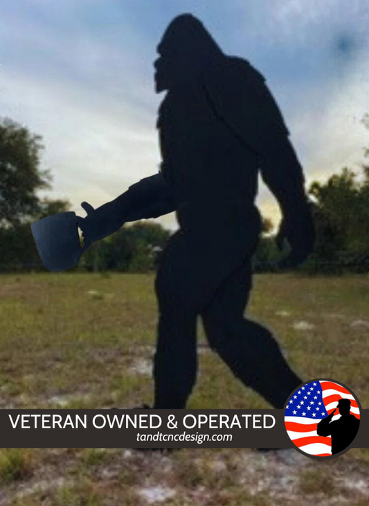 Bigfoot with Coffee Mug Yard Art