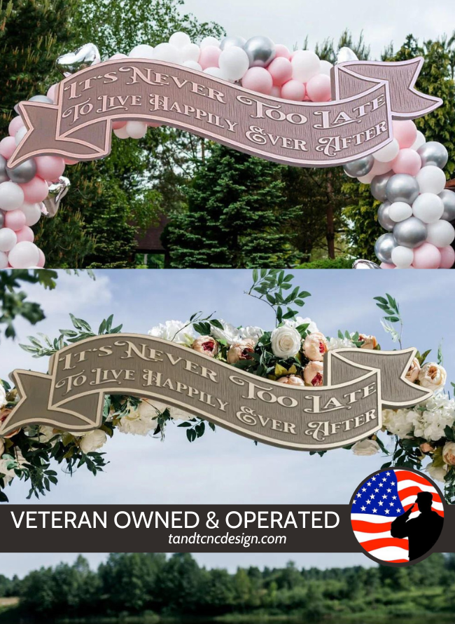 Custom Carved Wedding Banner Sign