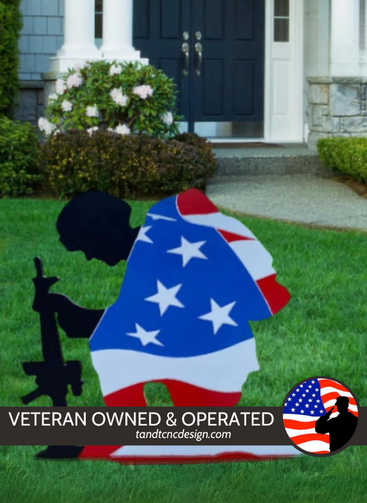 Large Kneeling Soldier PVC Yard Art