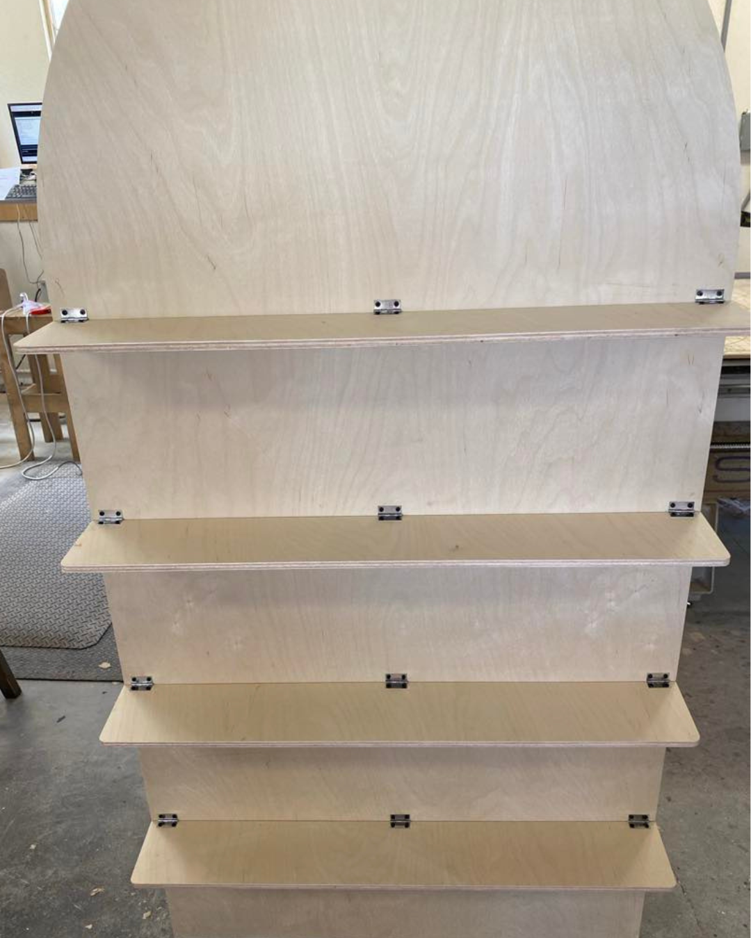 6ft x 3ft Collapsible Dessert Wall with Shelves – Unfinished White Birch Backdrop Display