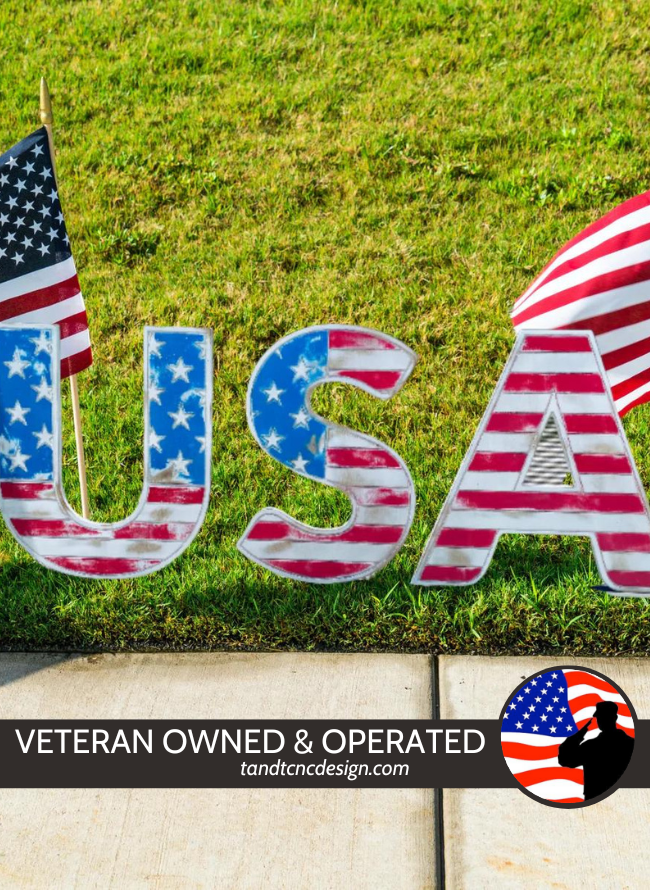 USA Distressed Finish Yard Art