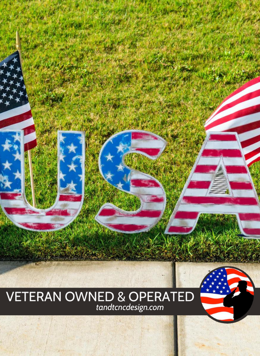 USA Distressed Finish Yard Art