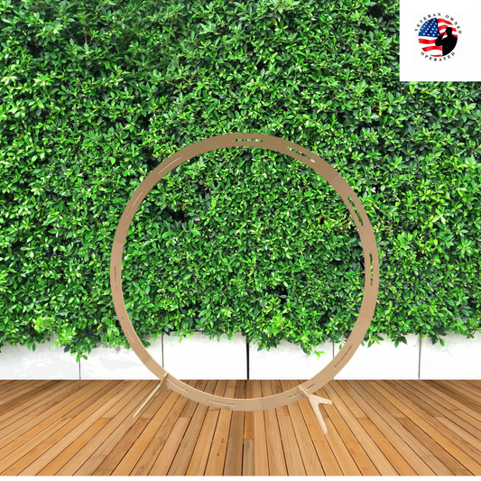 8ft Round Wooden Circle Arch – CNC Cut Birchwood – Perfect for Weddings & Events