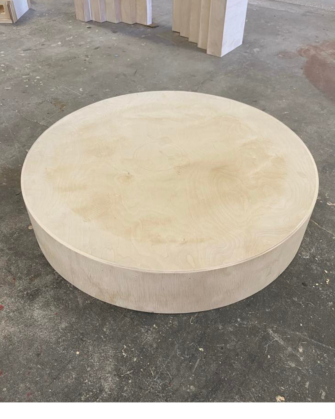 36” Round Wood Stage – Unfinished Birch Wood | Custom Event & Party Display