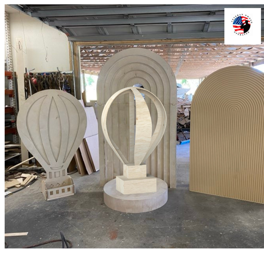 3D Hot Air Balloon Event Prop – 5ft Tall Perfect for Weddings, Baby Showers & Events