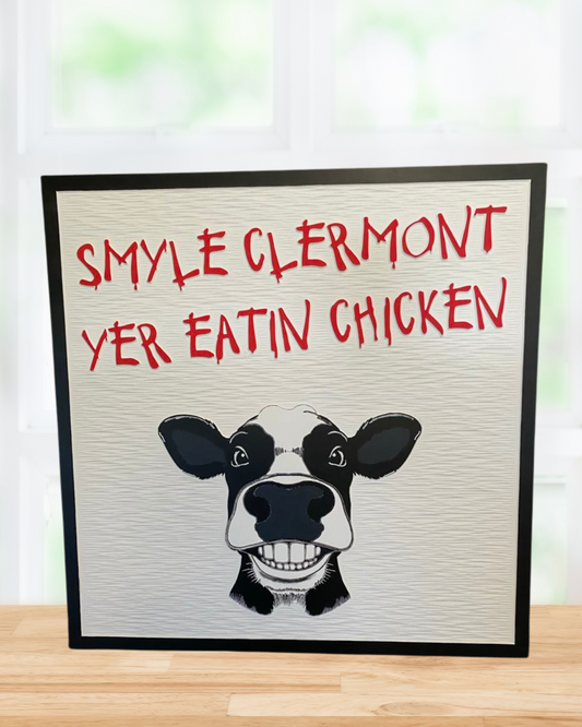 Large Custom SMYLE YER EATIN CHICKEN Great for Drive Thru
