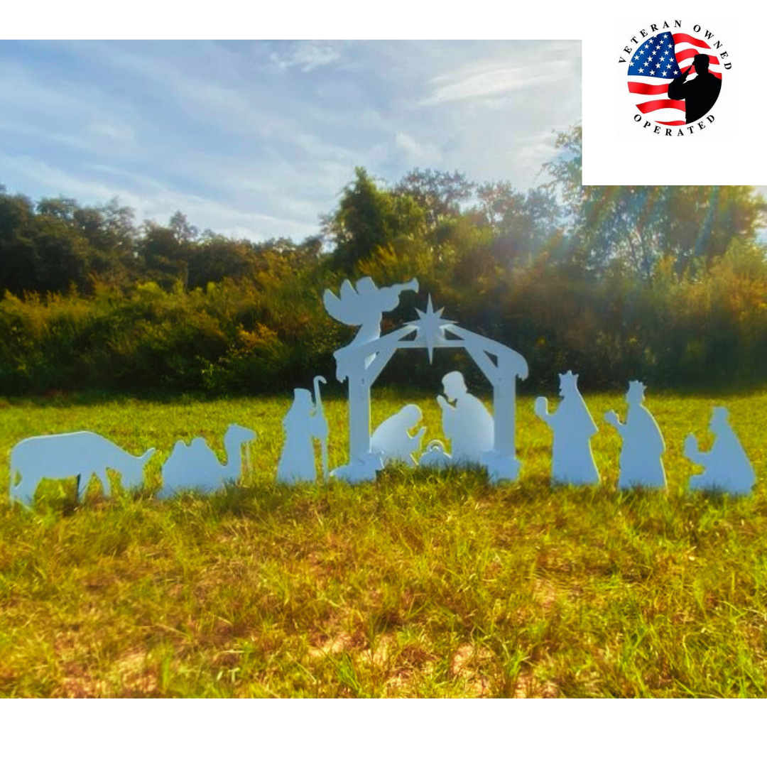 Outdoor Nativity Set Weatherproof PVC Plastic Complete Set