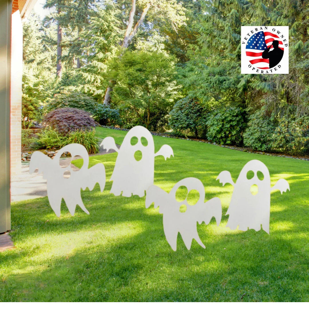 Halloween Ghost Yard Art - Set of 4