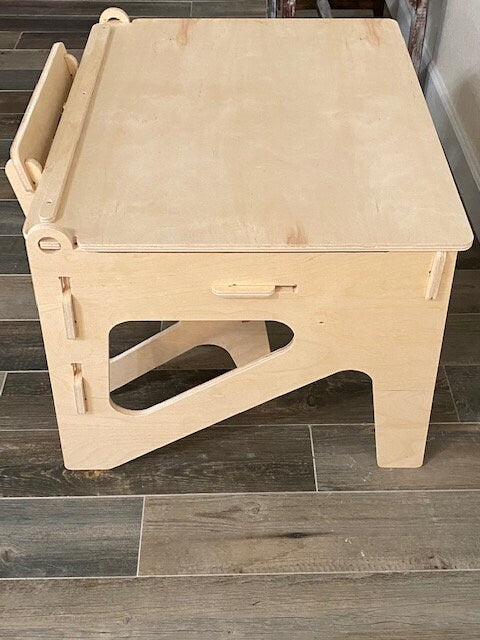 Wood Kid's Desk and Chair Set - Side View