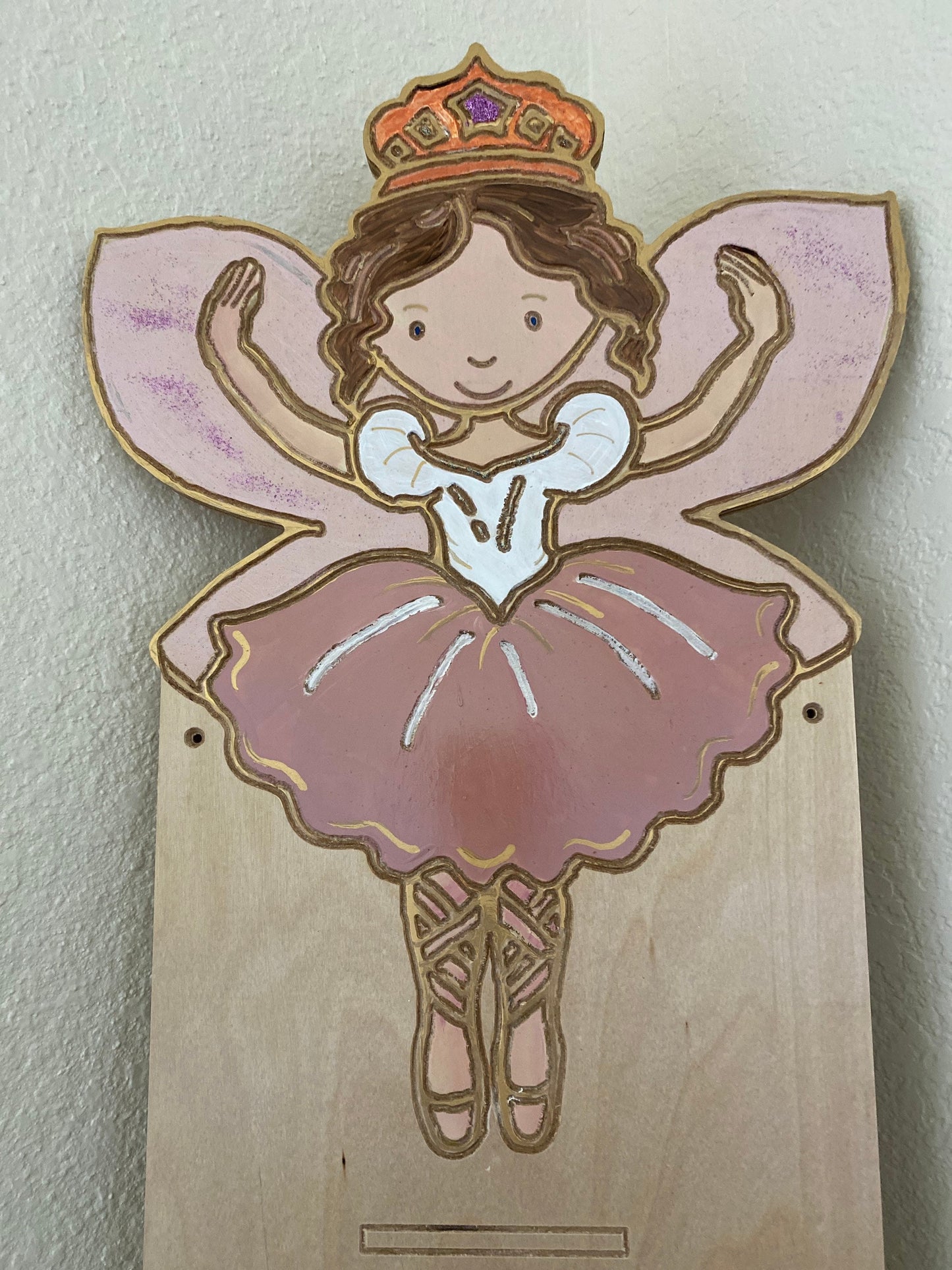 Wood Fairy Ballerina Growth Chart - Detail