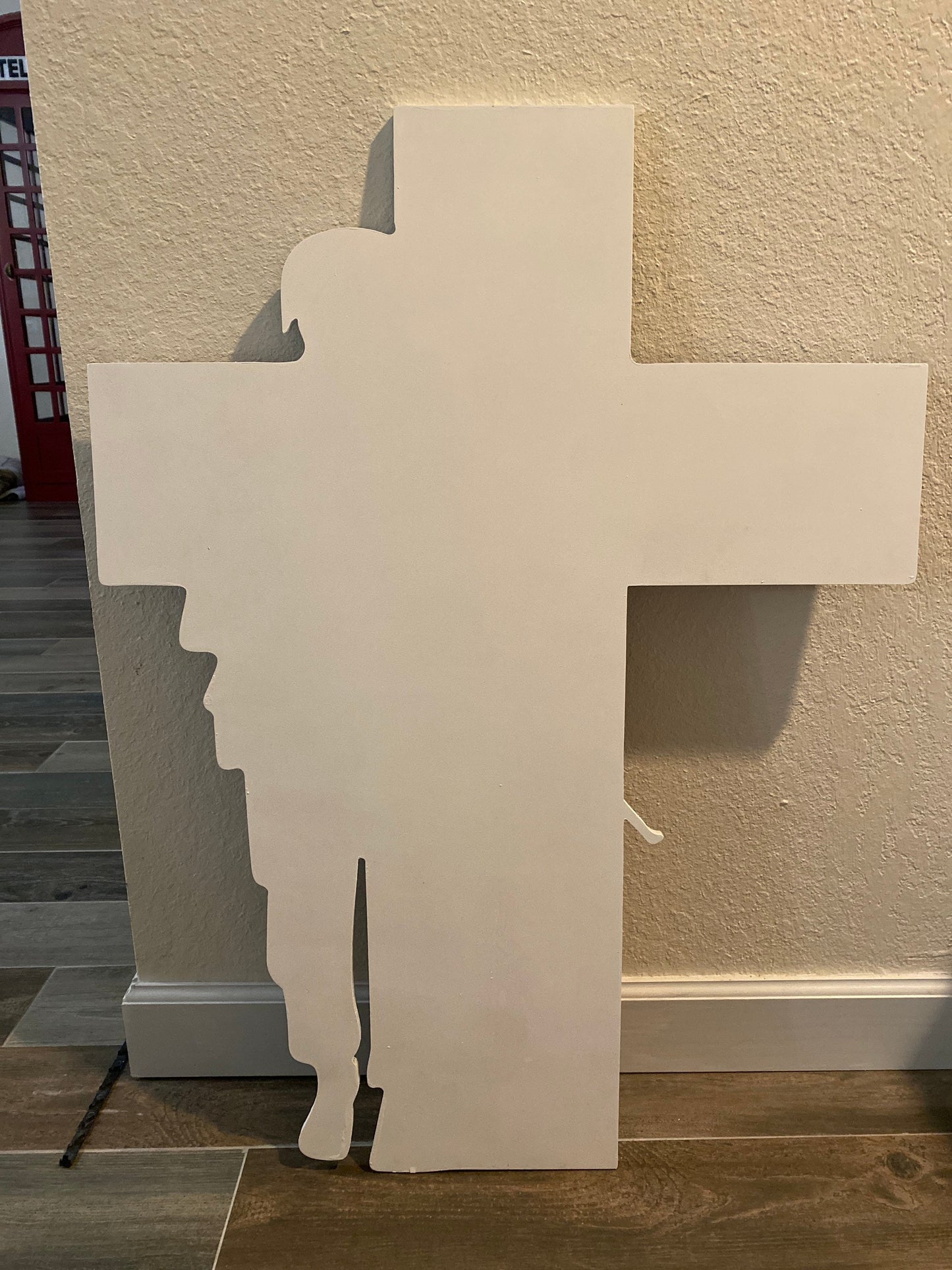 Stars & Stripes Soldier Cross PVC Yard Art - Back