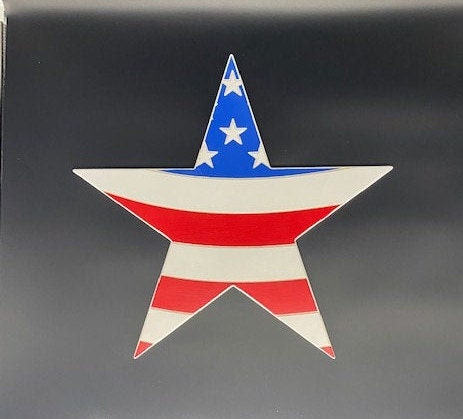 Set of 3 Patriotic Star PVC Yard Stakes - Star 1 Close Up