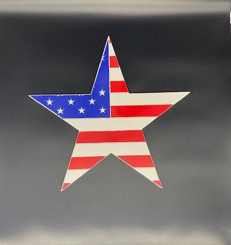 Set of 3 Patriotic Star PVC Yard Stakes - Star 3 Close Up
