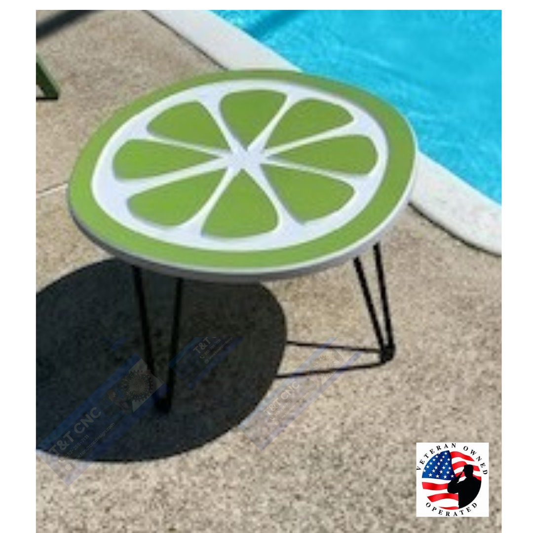 Lime poolside poly table