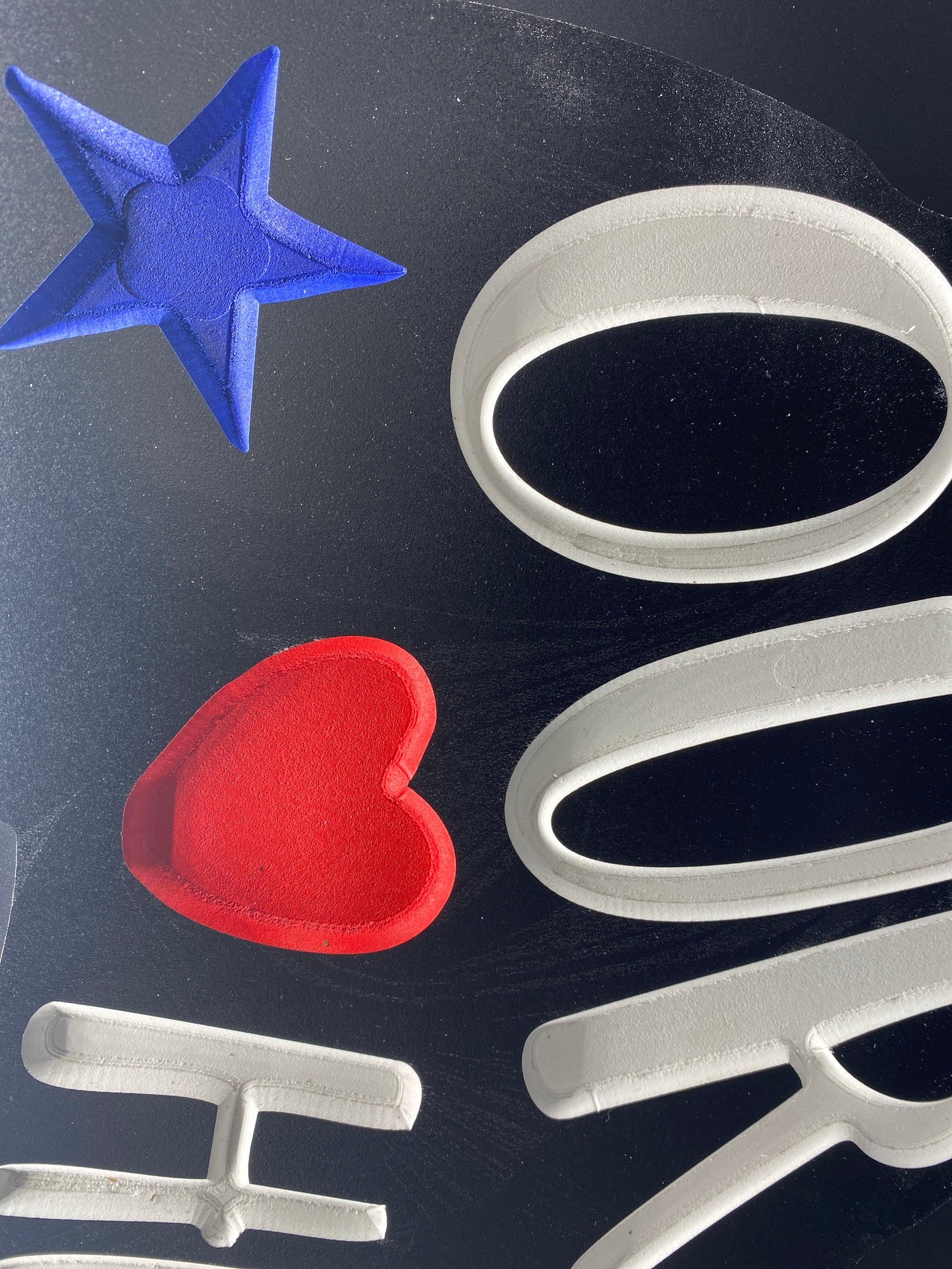 Forever in Our Hearts Patriotic Boot PVC Yard Art - Close up