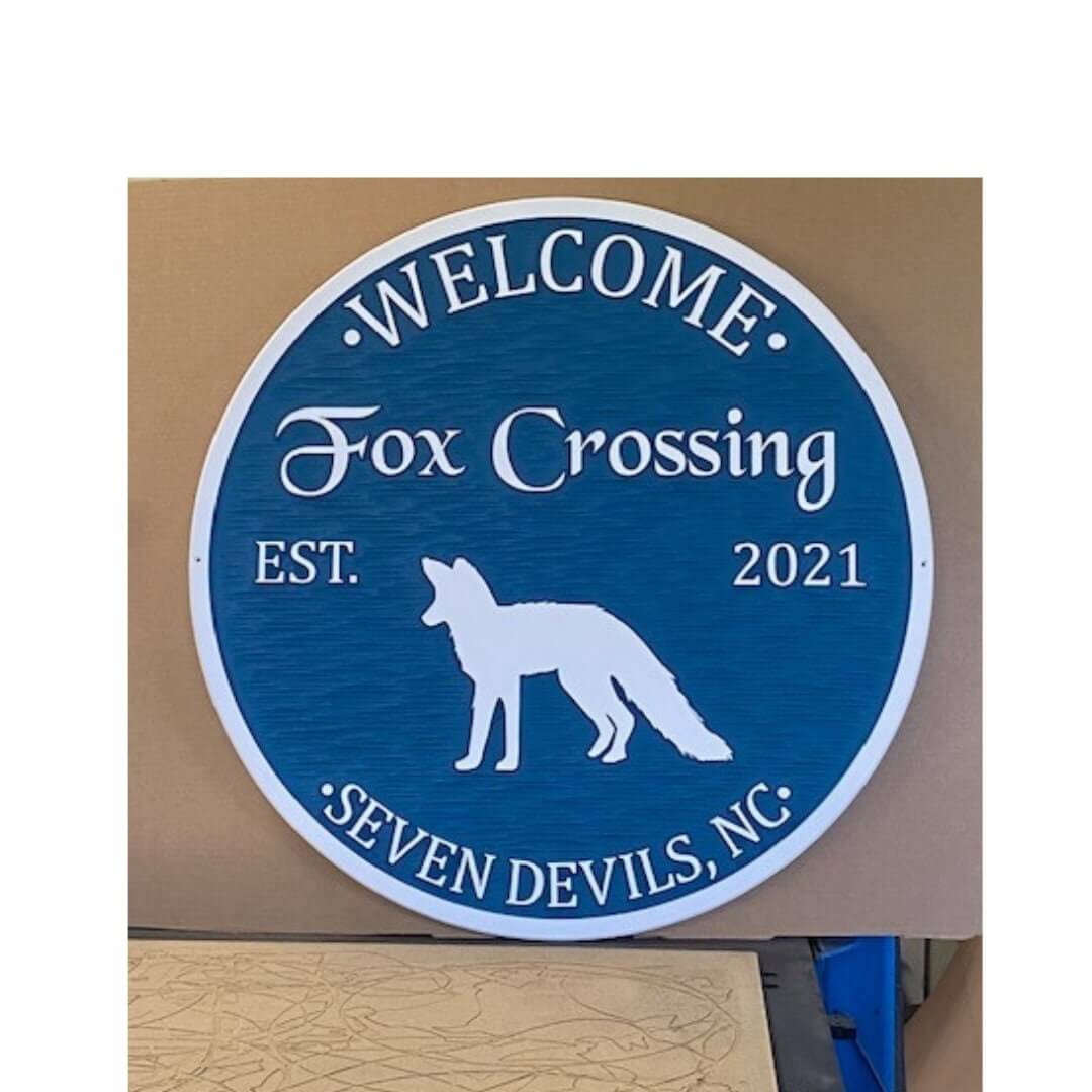 36" Round Custom Carved PVC Sign