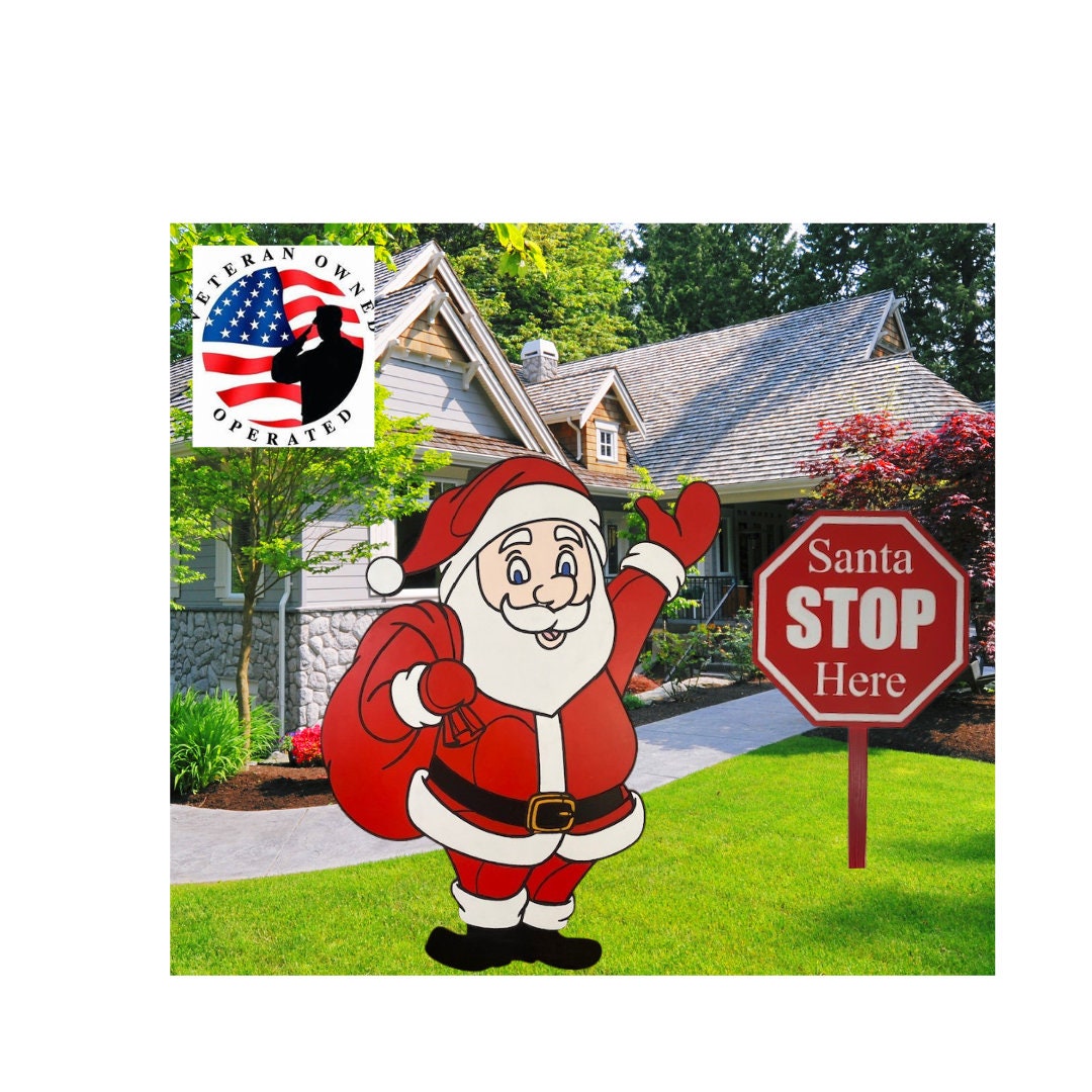 Weatherproof 4ft tall Santa Yard Sign