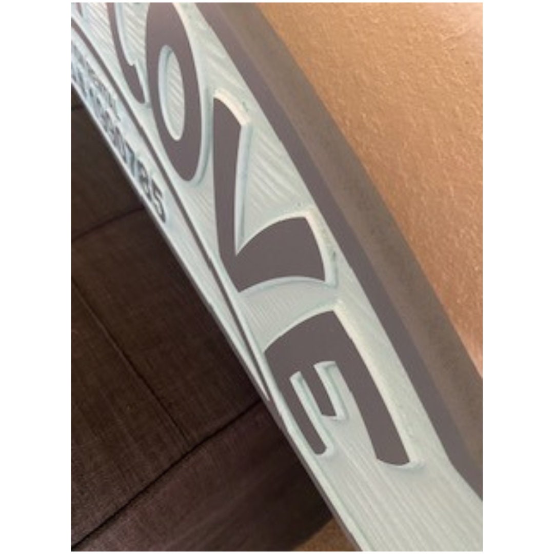 47" Custom PVC Carved House Sign - Detail