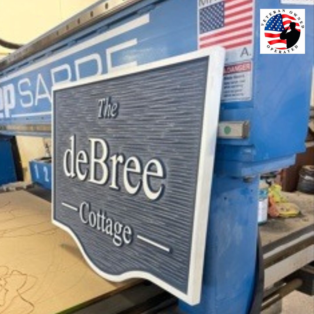Custom Hanging PVC Sign - Side view