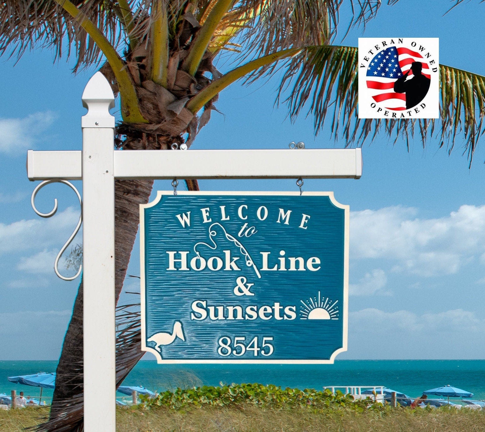 Custom carved address sign