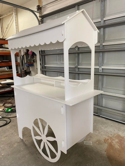 Candy Cart with Decorative Wheels Weatherproof PVC Perfect for indoor and Outdoor Events