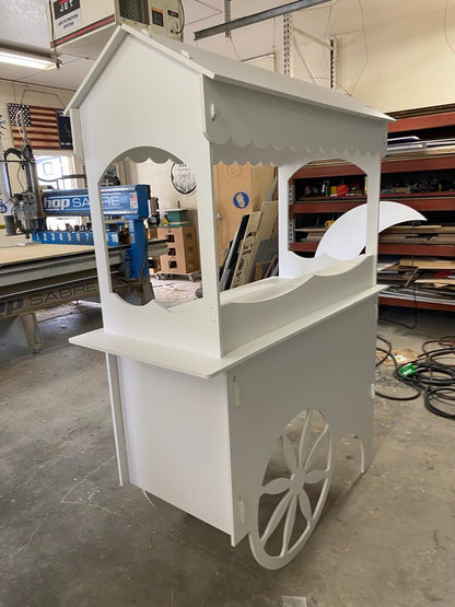 Candy Cart with Decorative Wheels Weatherproof PVC Perfect for indoor and Outdoor Events