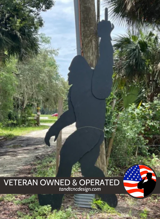 9 Foot Tall Middle Finger Bigfoot Yard Art