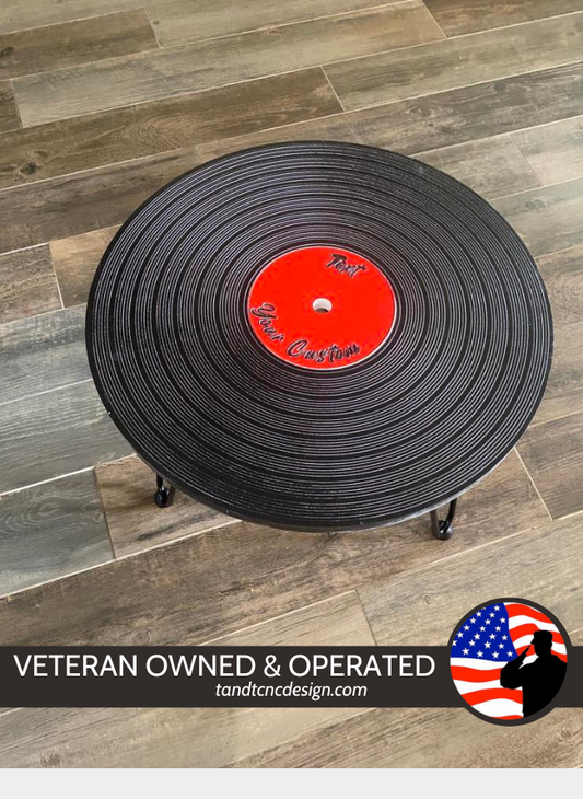 Personalized Vinyl Record LP Themed Table Weatherproof PVC