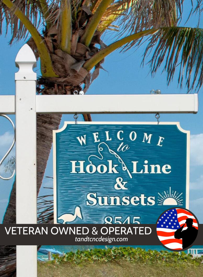 Custom Hanging PVC Address Sign - T&T CNC Design Studio