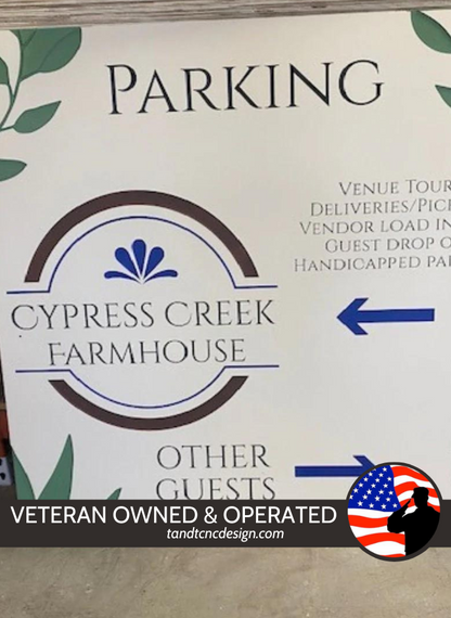 Large custom parking lot sign