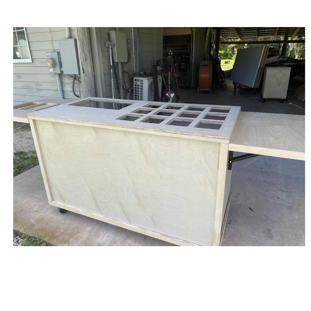Heavy-Duty Custom Rolling Cart – Folding Workstation for Catering, Events & Mobile Setups