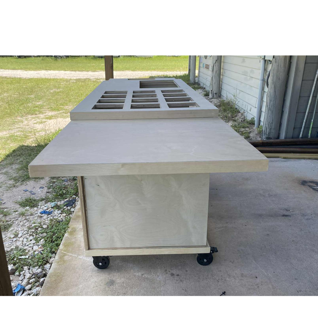 Heavy-Duty Custom Rolling Cart – Folding Workstation for Catering, Events & Mobile Setups
