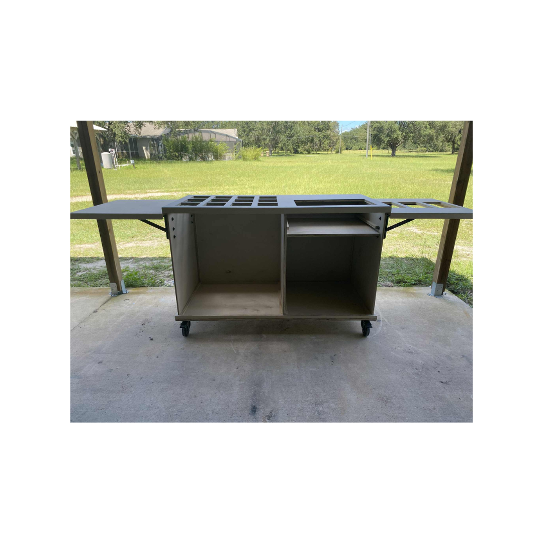 Heavy-Duty Custom Rolling Cart – Folding Workstation for Catering, Events & Mobile Setups