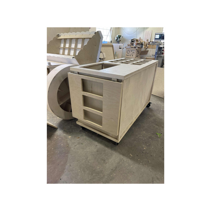 Heavy-Duty Custom Rolling Cart – Folding Workstation for Catering, Events & Mobile Setups