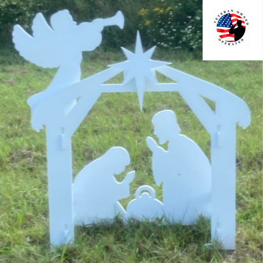 Outdoor Nativity Sturdy White PVC Plastic Weatherproof