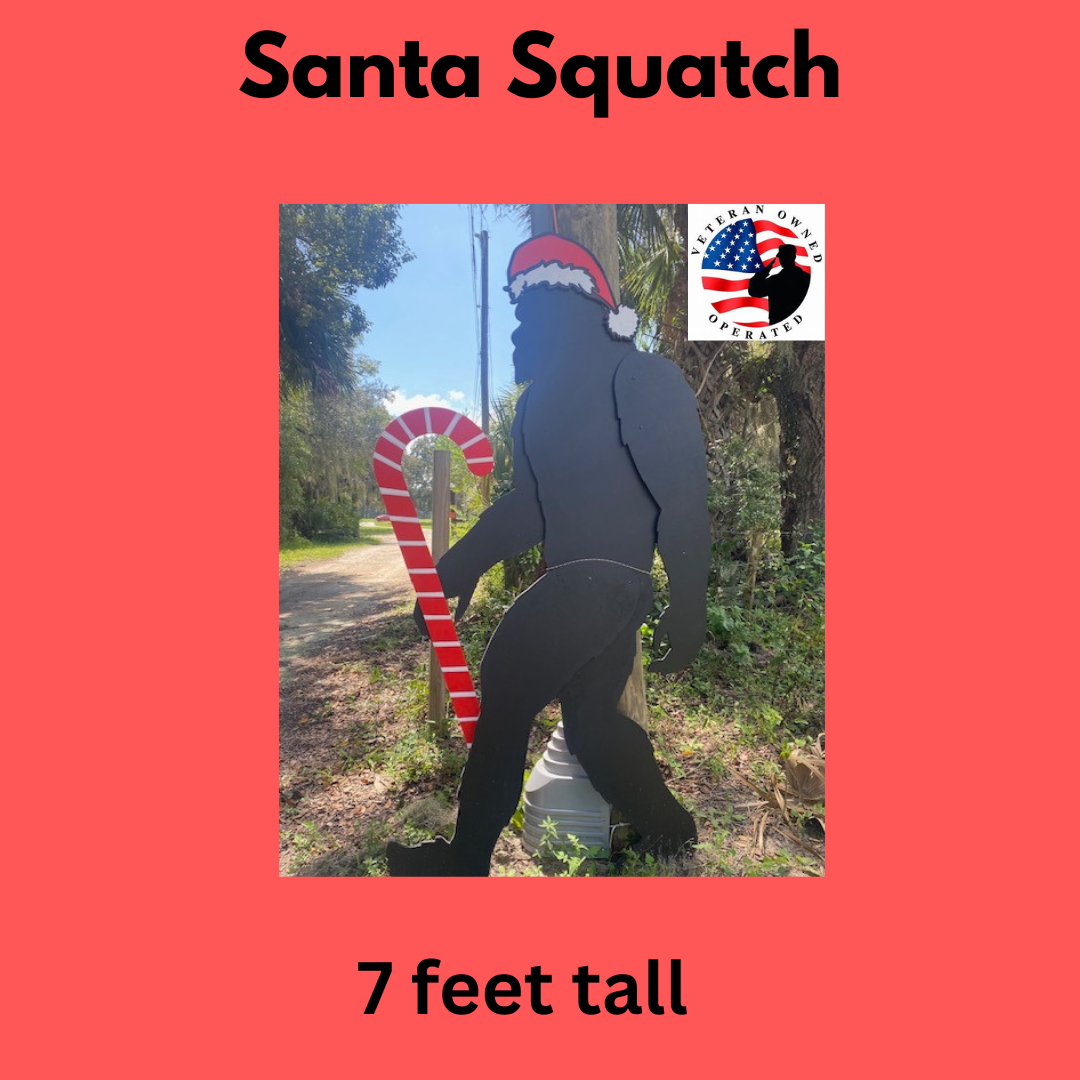 7 Foot Tall Holiday Santa Bigfoot Yard Art