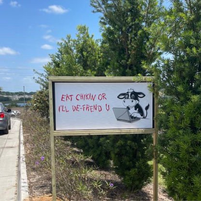 CFA  Weatherproof Sign EAT CHIKIN  Perfect for Drive Thru or In Store