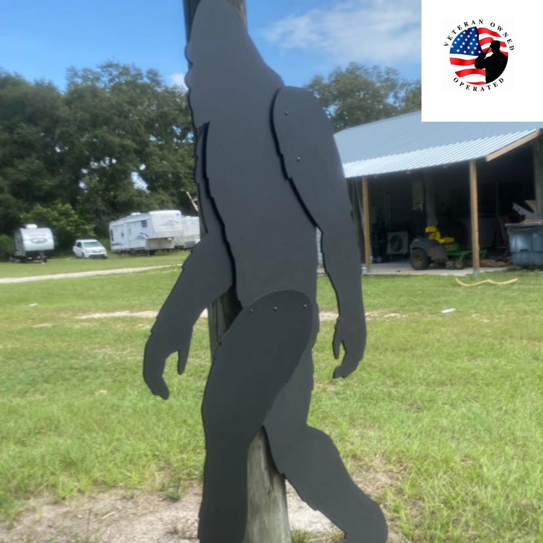 Huge All Weather Bigfoot Silhouette Black PVC Over 7 FT Tall