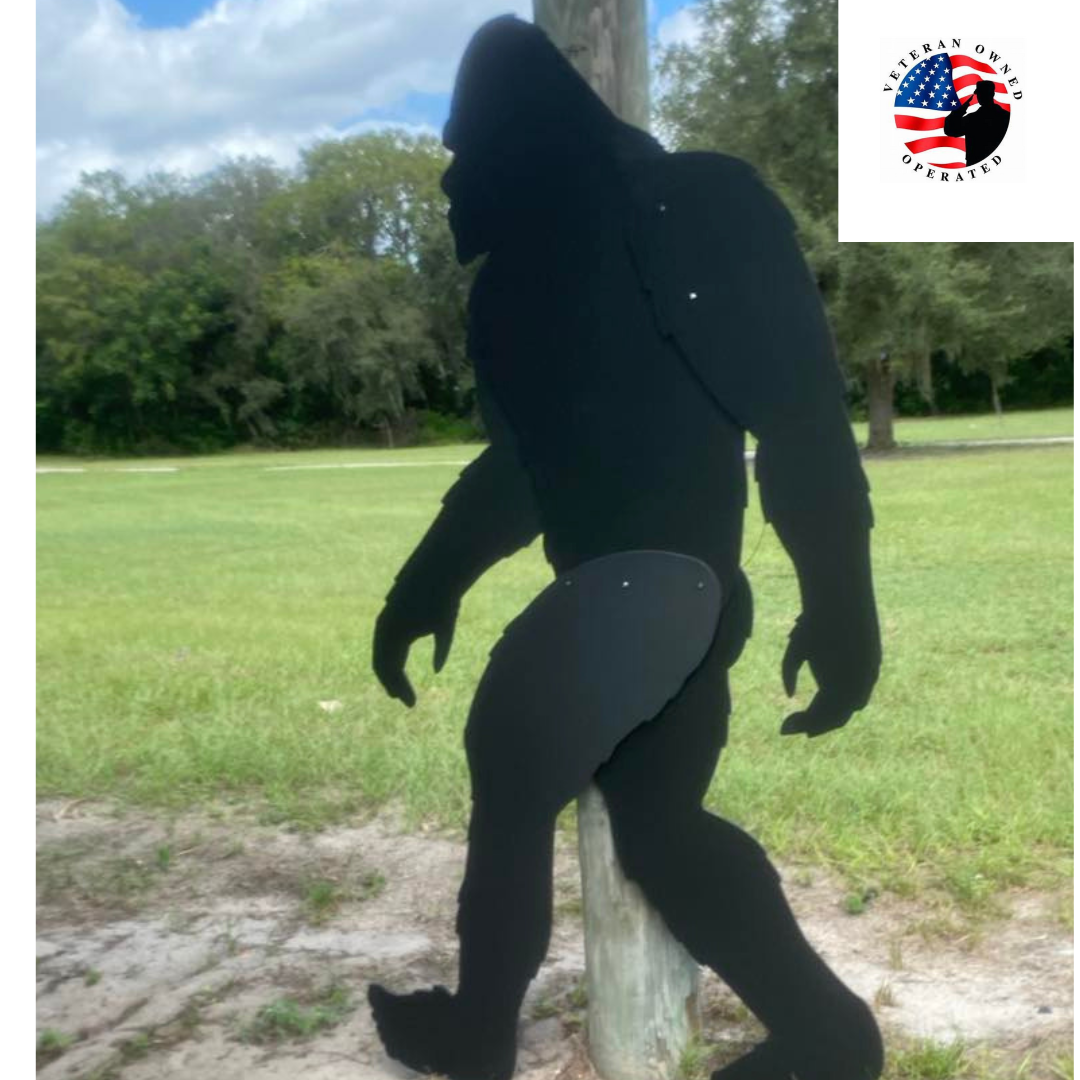 Huge All Weather Bigfoot Silhouette Black PVC Over 7 FT Tall