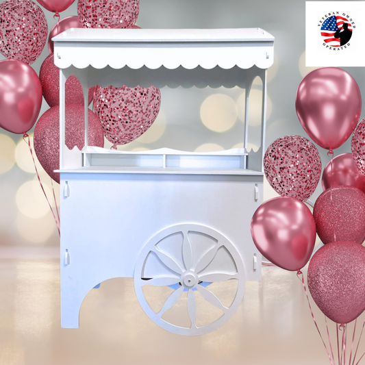 Candy Cart with Decorative Wheels Weatherproof PVC Perfect for indoor and Outdoor Events