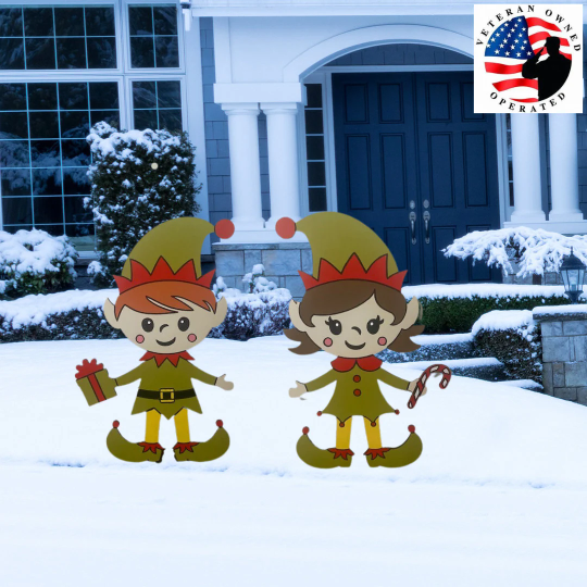 Christmas Elf Yard Art Set