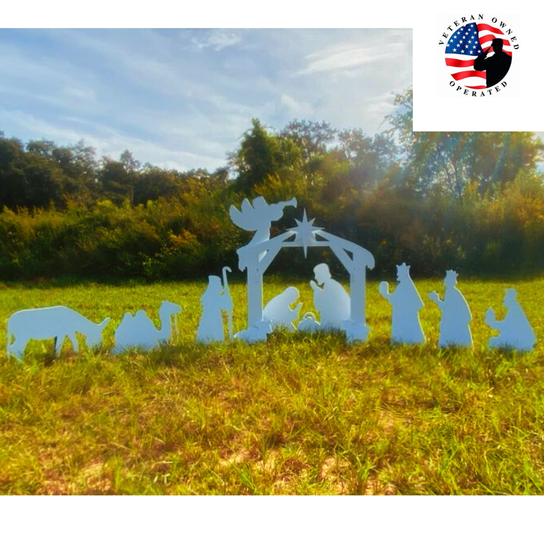 Outdoor Nativity Set Weatherproof  PVC Plastic Complete Set