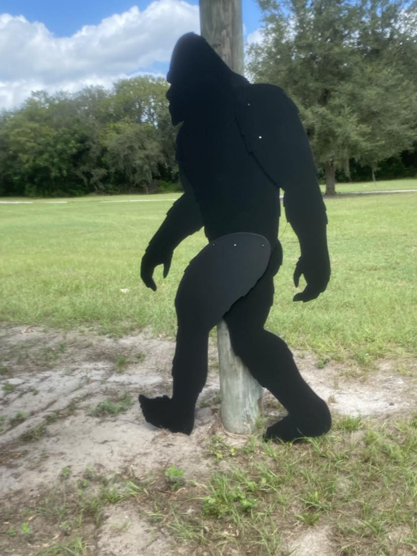 Huge All Weather Bigfoot Silhouette Black PVC Over 7 FT Tall