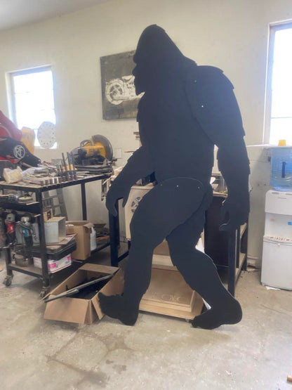 Huge All Weather Bigfoot Silhouette Black PVC Over 7 FT Tall