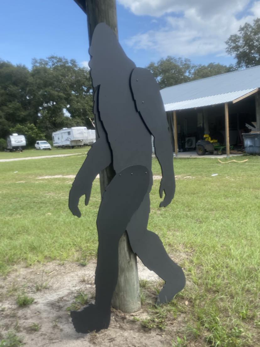 Huge All Weather Bigfoot Silhouette Black PVC Over 7 FT Tall