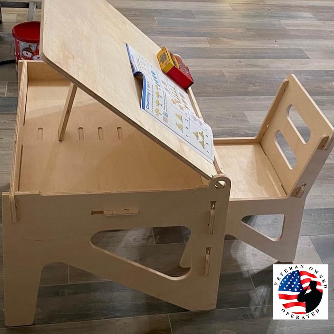 Wood Kid's Desk and Chair Set