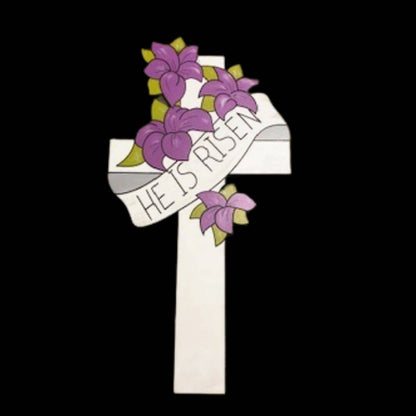 42" Engraved Easter Lily Cross