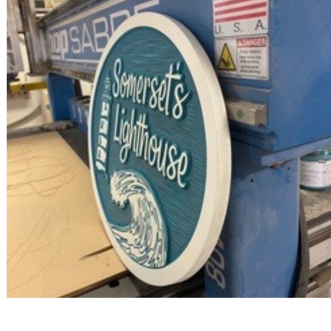 Custom Oval PVC Sign - Side View